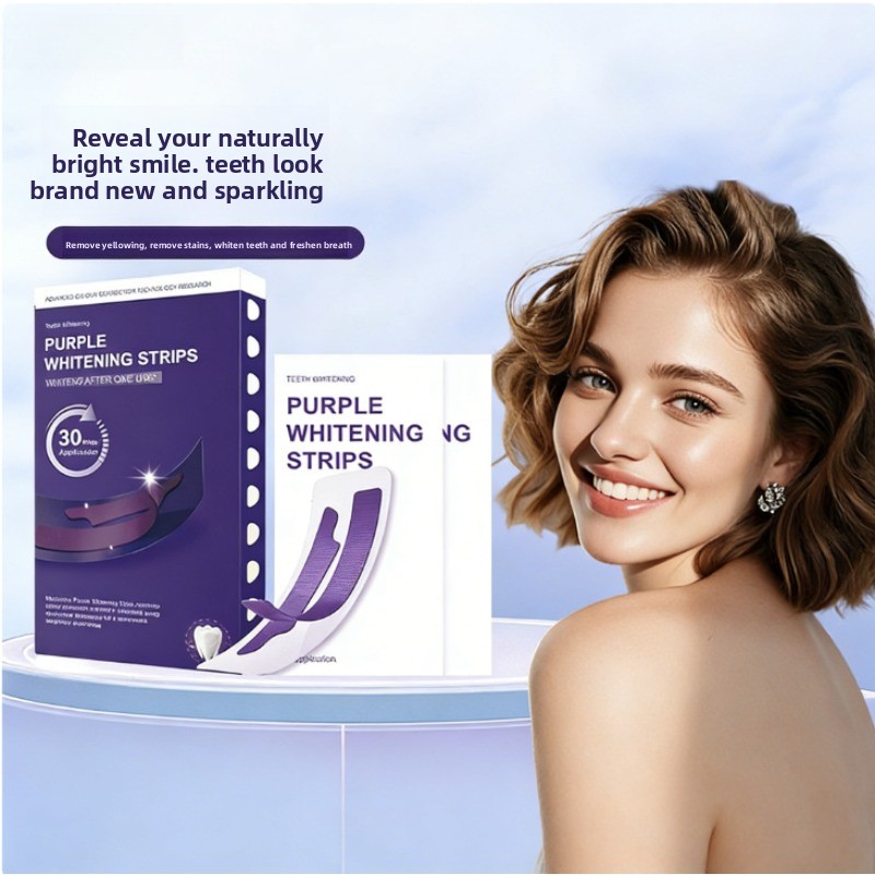 Teeth Whitening Strips - V34 Purple Glowing Dry Tooth Strips