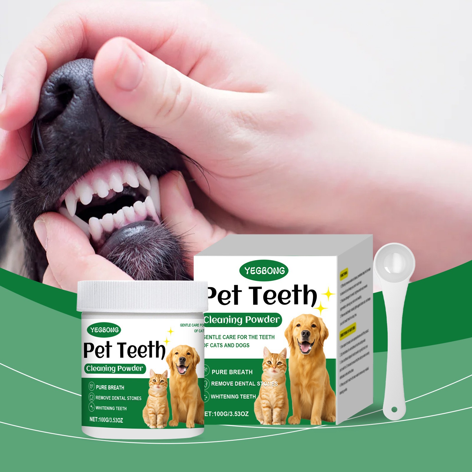 Teeth Whitening Powder - Pet Teeth Cleaning Powder Reduce Dental