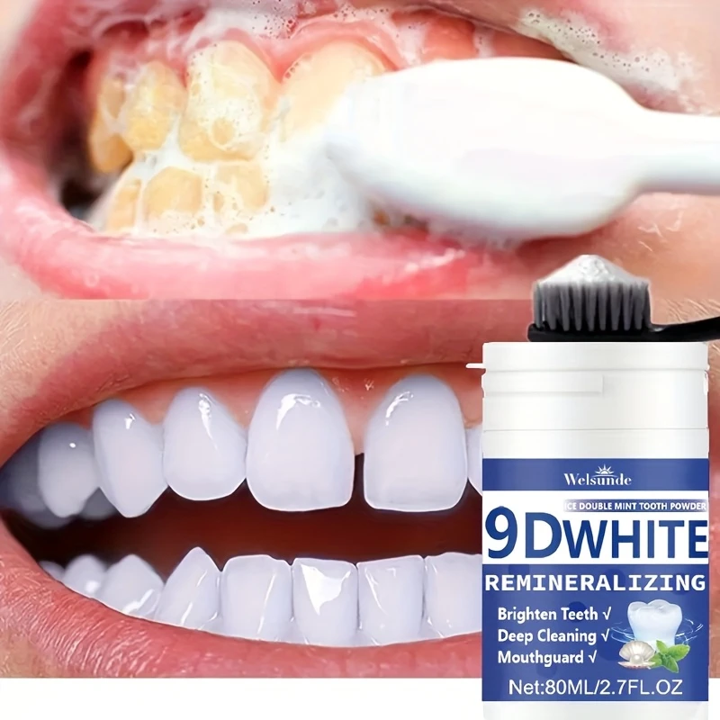 Teeth Whitening Powder - 9D White Remineralizing Hydroxyapatite Tooth Powder,