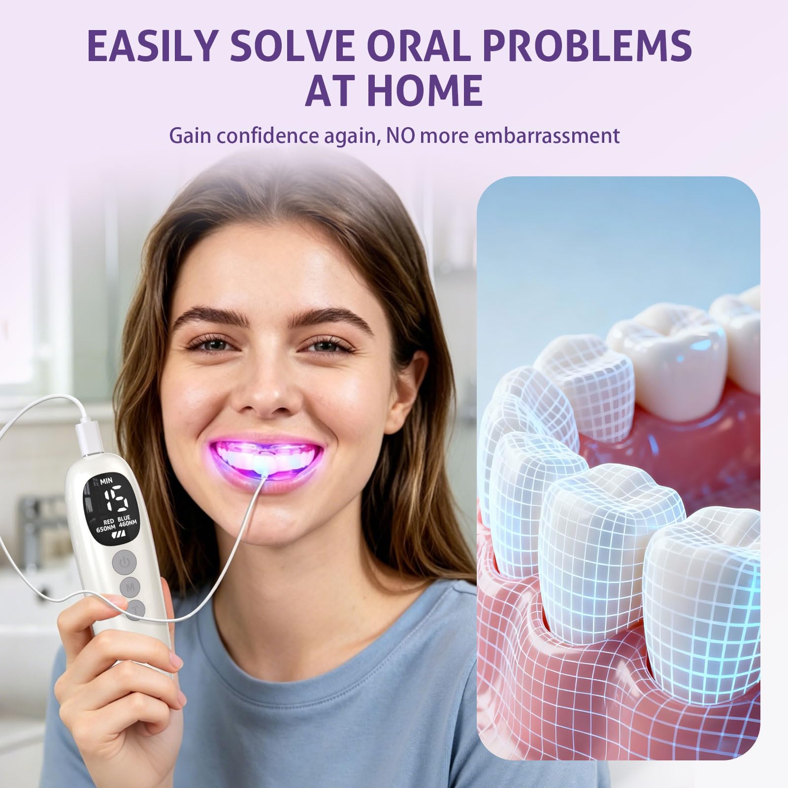 Red Blue Light Therapy Teeth W - Teeth Whitening Led Kit recension och pris