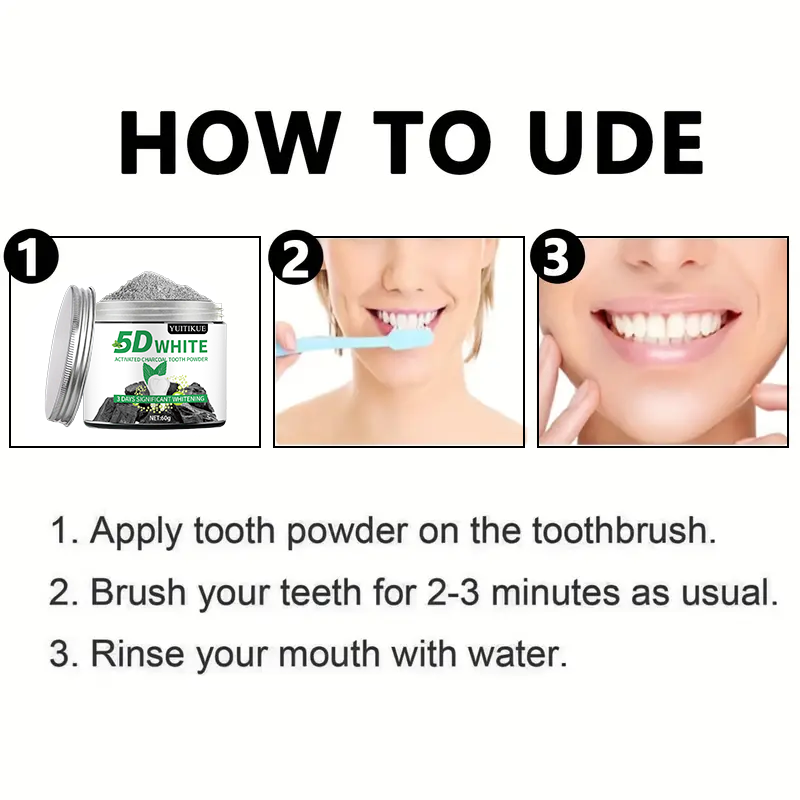 YUlTlKUE 5D White Activated ch - Teeth Whitening Powder recension och pris